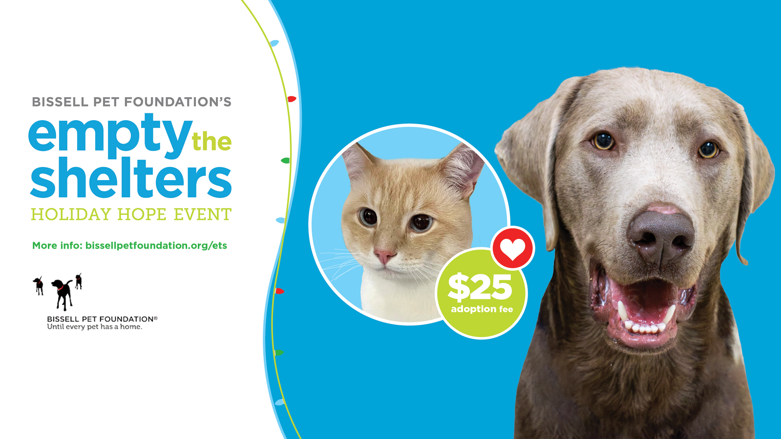 BISSELL Pet Foundation “Empty the Shelters” $25 Adoption Special